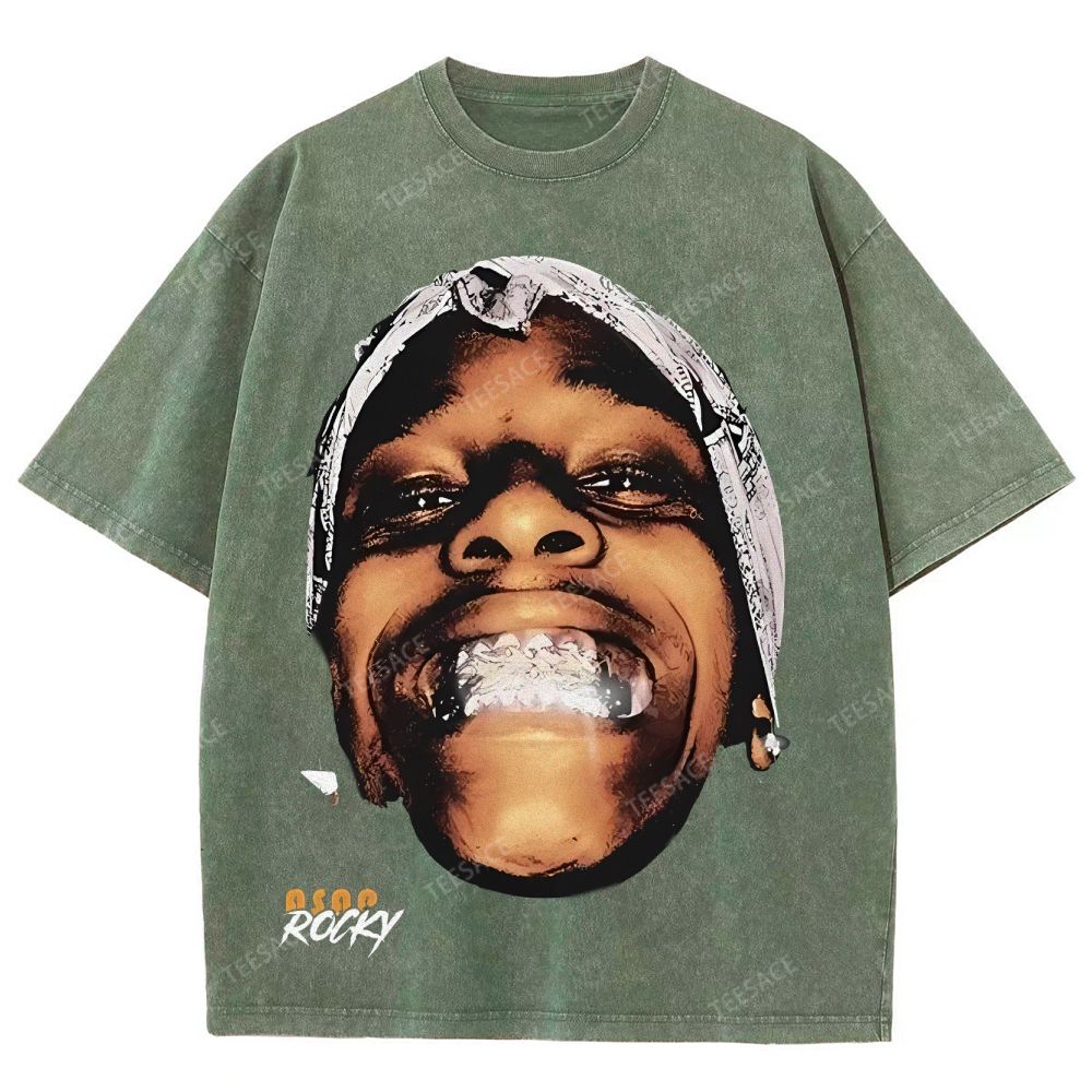 Unisex-Adult Ultra Cotton Washed T-Shirt Graphic  ASAP ROCKY TEE