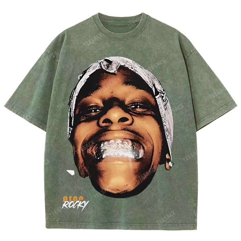 Unisex-Adult Ultra Cotton Washed T-Shirt Graphic  ASAP ROCKY TEE
