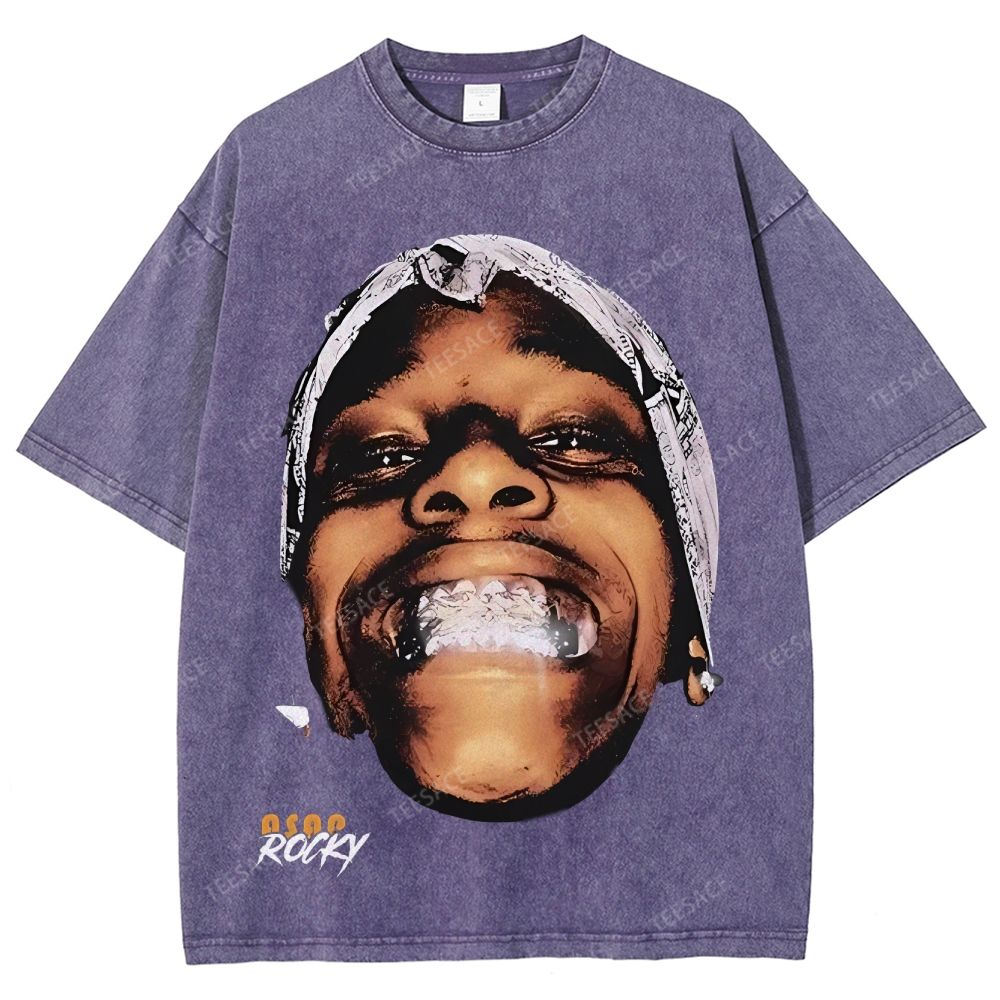 Unisex-Adult Ultra Cotton Washed T-Shirt Graphic  ASAP ROCKY TEE