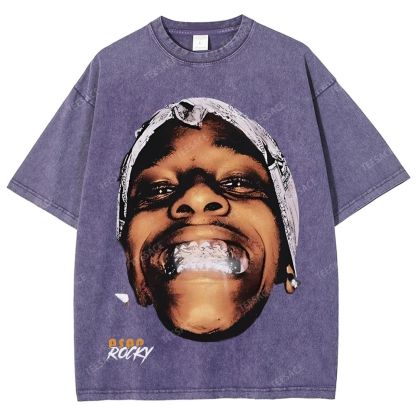 Unisex-Adult Ultra Cotton Washed T-Shirt Graphic  ASAP ROCKY TEE