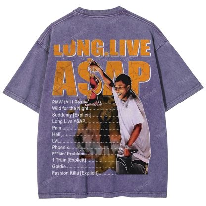 Unisex-Adult Ultra Cotton Washed T-Shirt Graphic  ASAP ROCKY TEE
