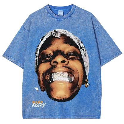 Unisex-Adult Ultra Cotton Washed T-Shirt Graphic  ASAP ROCKY TEE