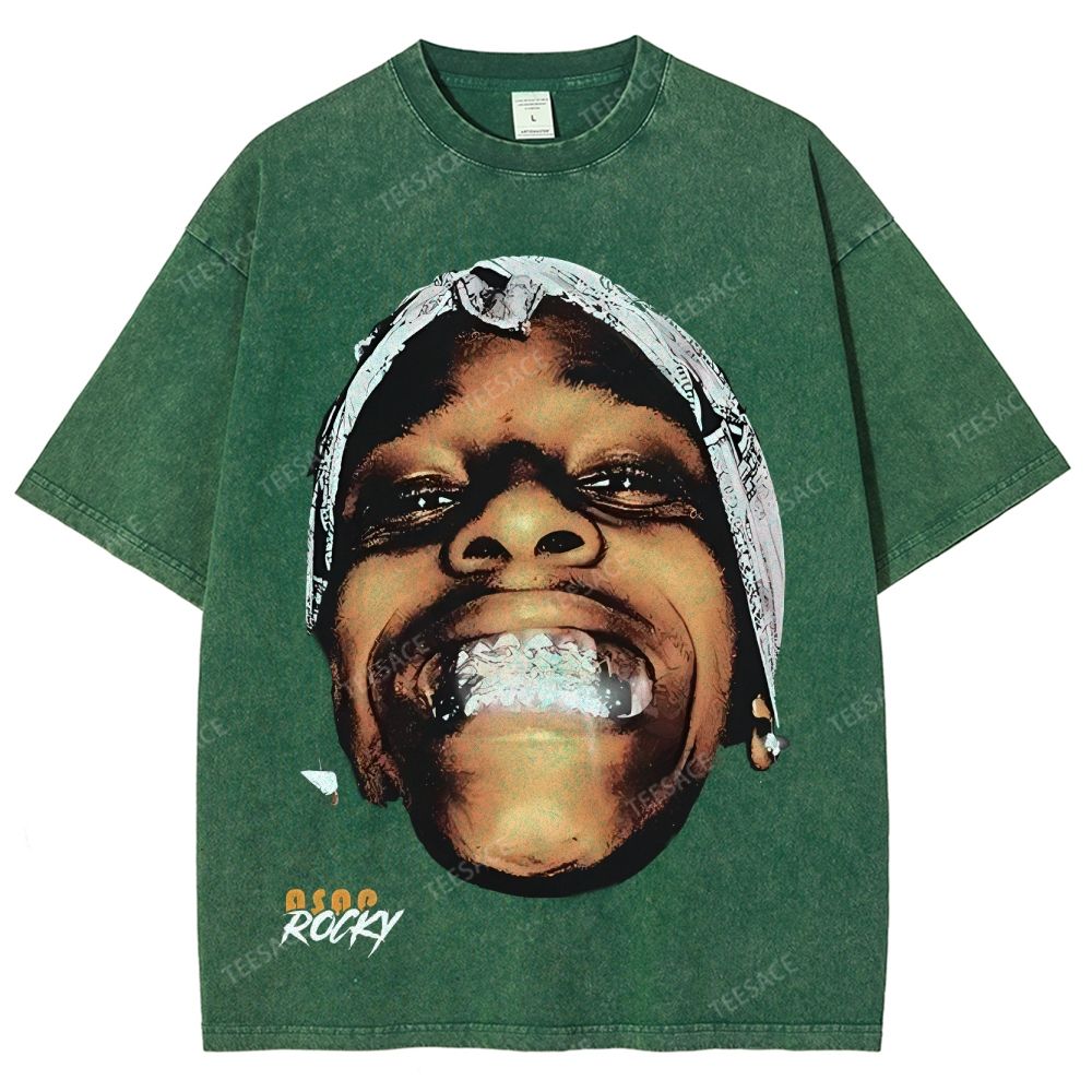 Unisex-Adult Ultra Cotton Washed T-Shirt Graphic  ASAP ROCKY TEE