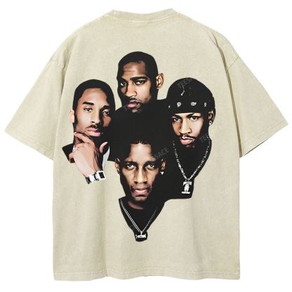 Unisex Fit Washed T-Shirt Kobe and Iverson and T Mac and Carter