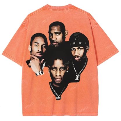 Unisex Fit Washed T-Shirt Kobe and Iverson and T Mac and Carter