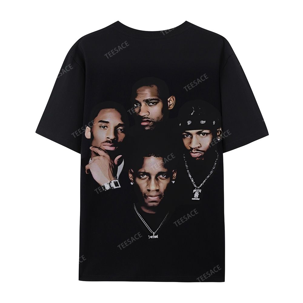 Casual Short Sleeve T-Shirt Kobe and Iverson and T Mac and Carter