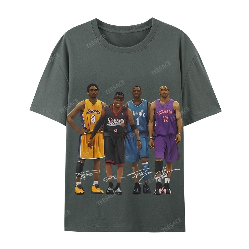 Casual Short Sleeve T-Shirt Kobe and Iverson and T Mac and Carter