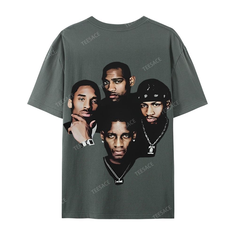 Casual Short Sleeve T-Shirt Kobe and Iverson and T Mac and Carter