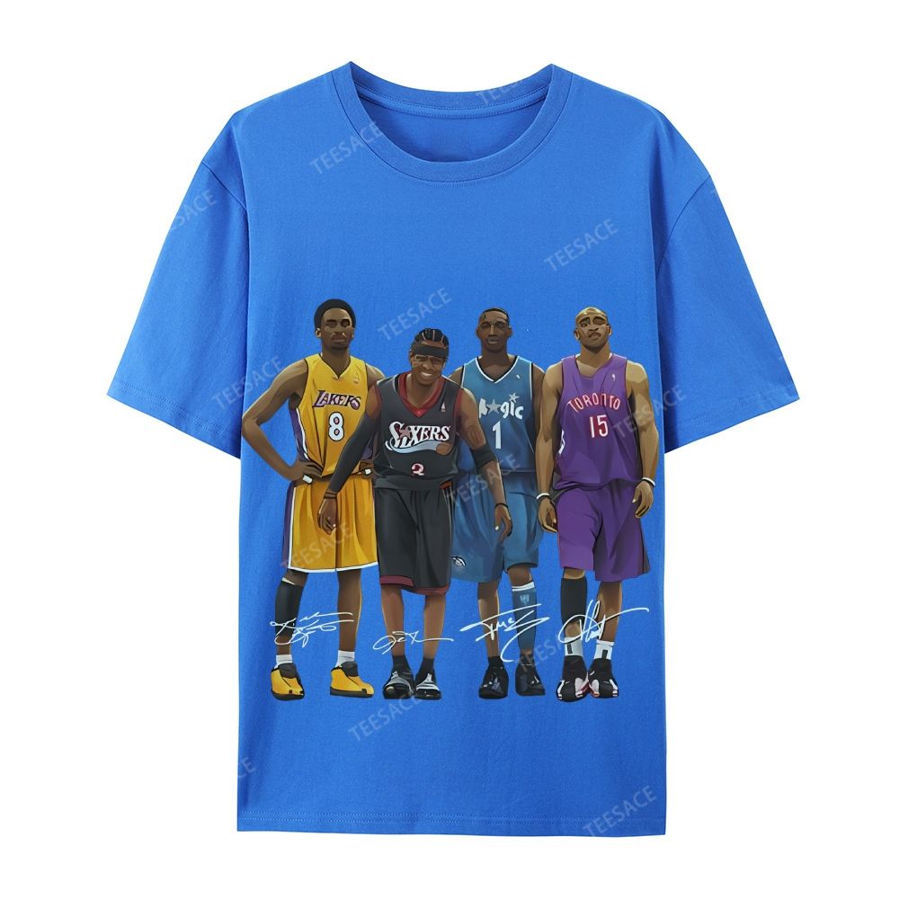 Casual Short Sleeve T-Shirt Kobe and Iverson and T Mac and Carter