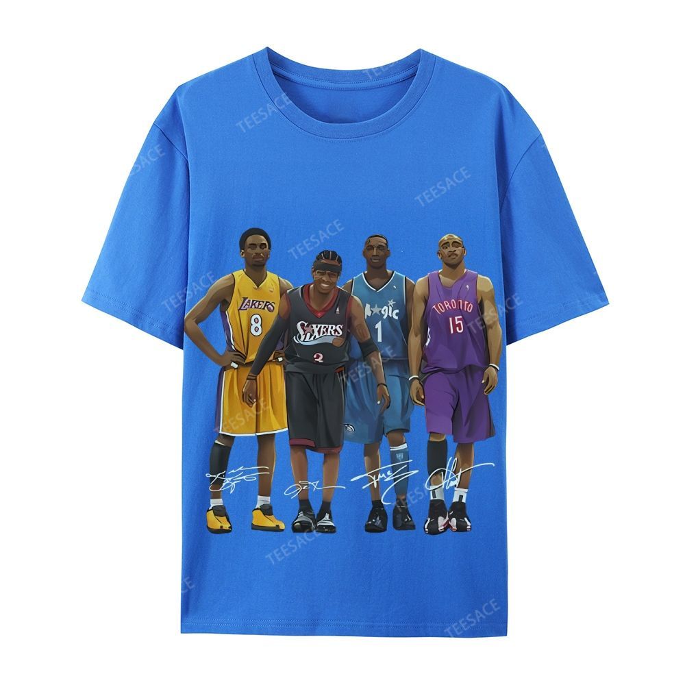 Casual Short Sleeve T-Shirt Kobe and Iverson and T Mac and Carter