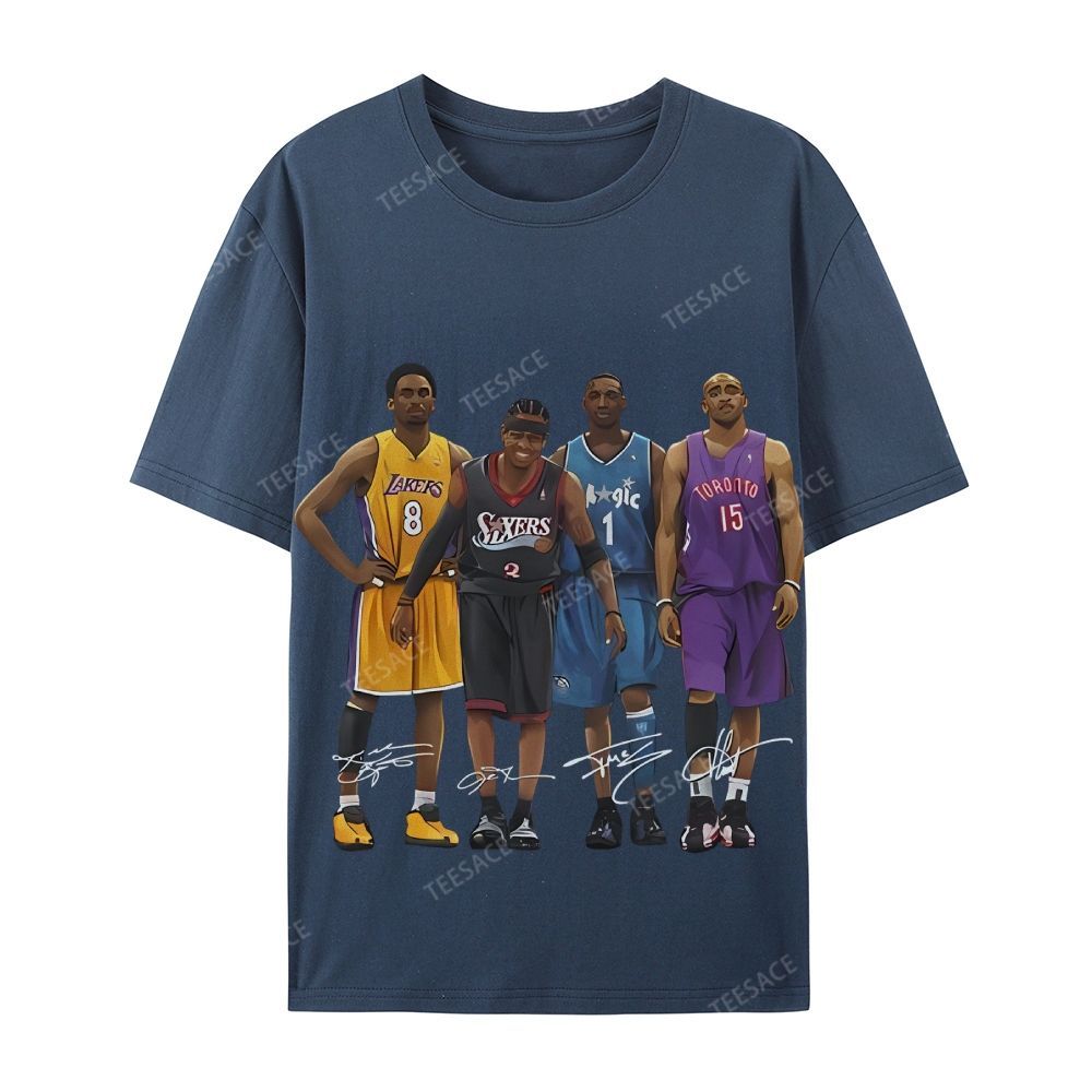 Casual Short Sleeve T-Shirt Kobe and Iverson and T Mac and Carter