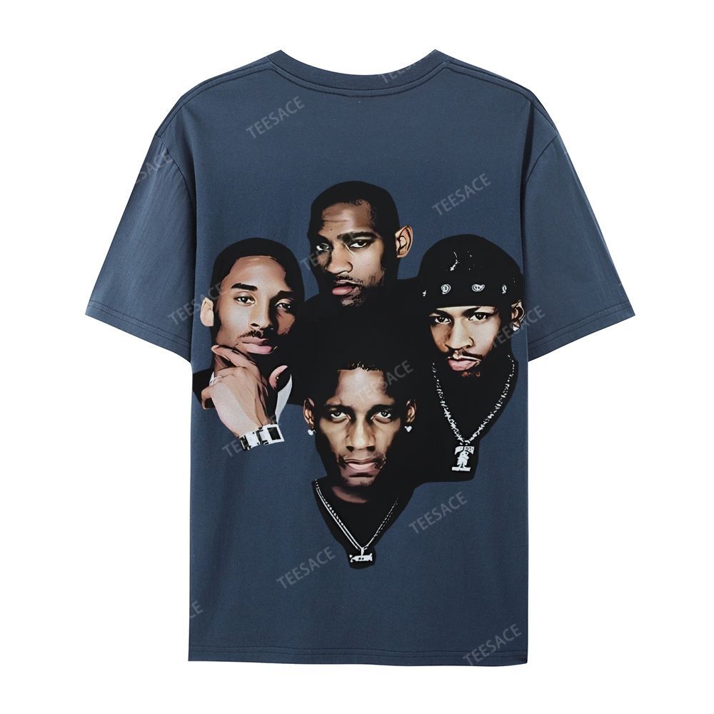 Casual Short Sleeve T-Shirt Kobe and Iverson and T Mac and Carter