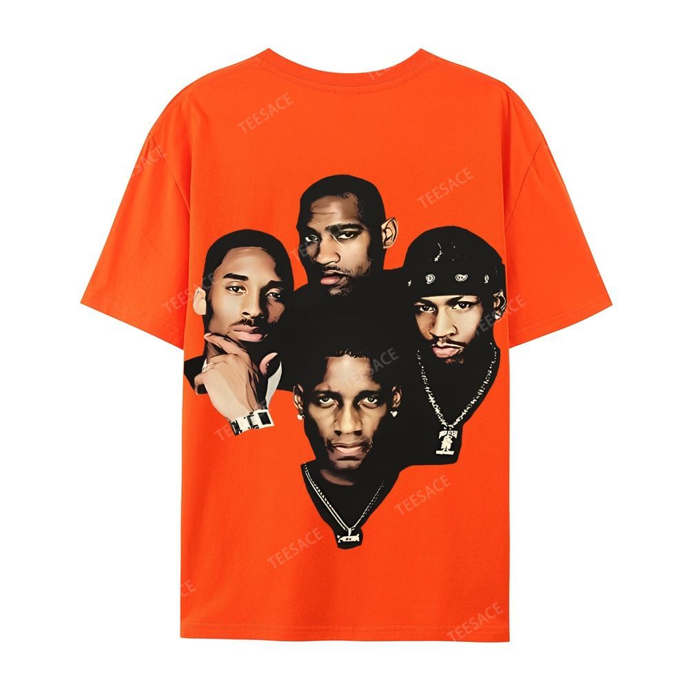 Casual Short Sleeve T-Shirt Kobe and Iverson and T Mac and Carter