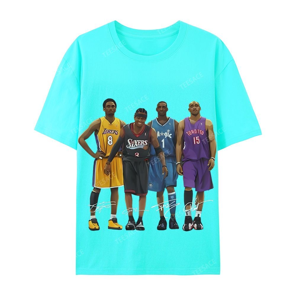 Casual Short Sleeve T-Shirt Kobe and Iverson and T Mac and Carter