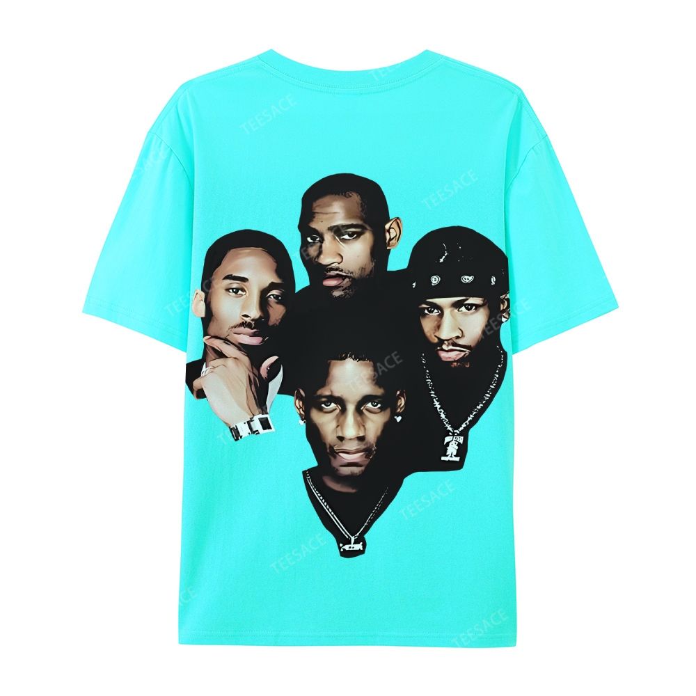Casual Short Sleeve T-Shirt Kobe and Iverson and T Mac and Carter
