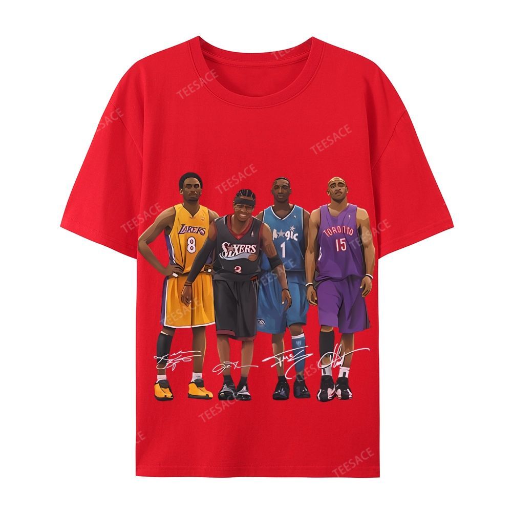Casual Short Sleeve T-Shirt Kobe and Iverson and T Mac and Carter