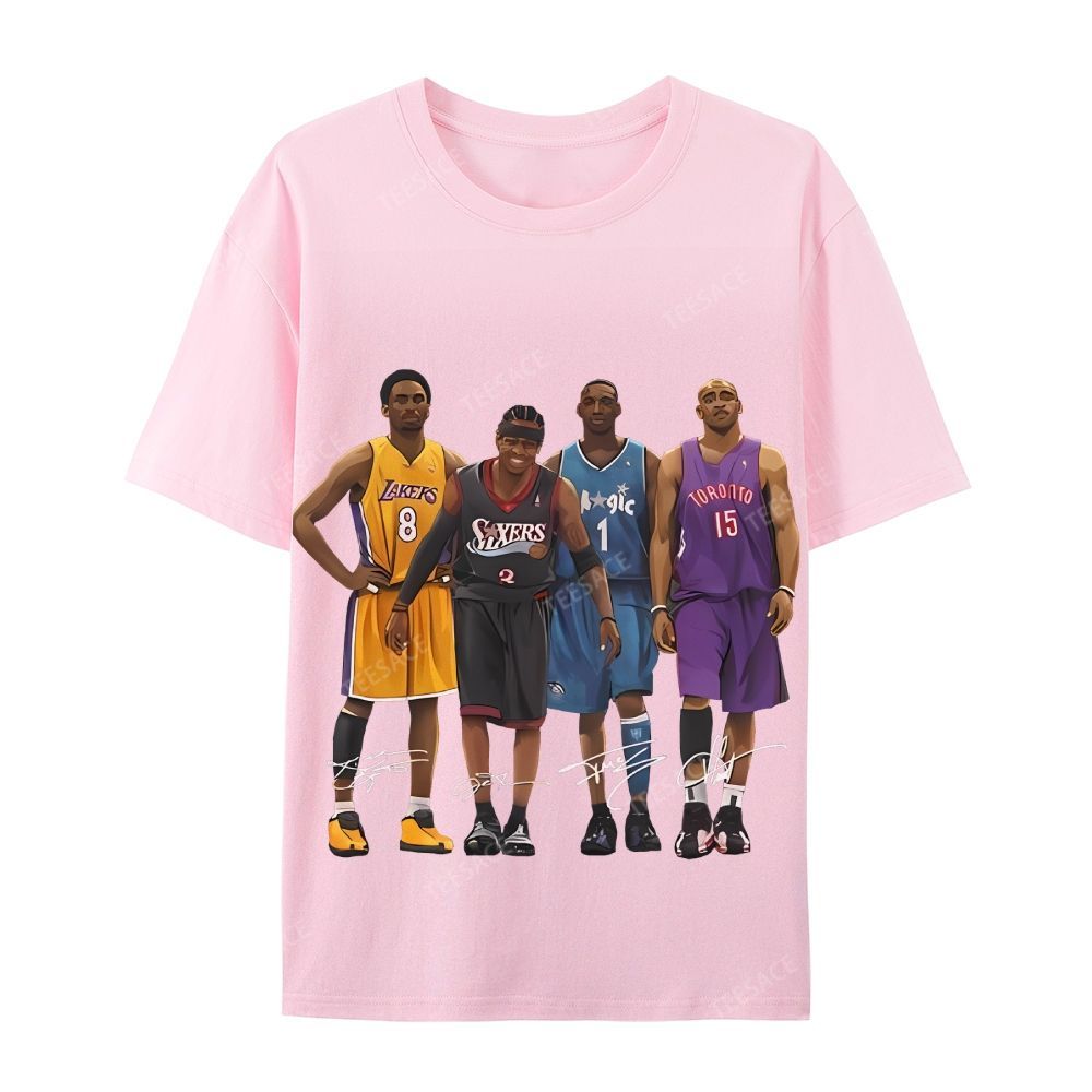 Casual Short Sleeve T-Shirt Kobe and Iverson and T Mac and Carter