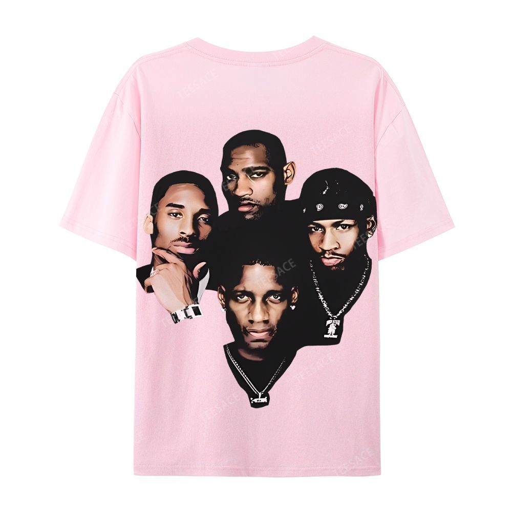 Casual Short Sleeve T-Shirt Kobe and Iverson and T Mac and Carter