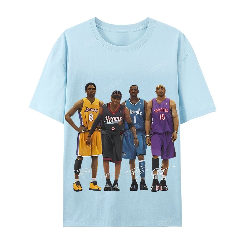Casual Short Sleeve T-Shirt Kobe and Iverson and T Mac and Carter