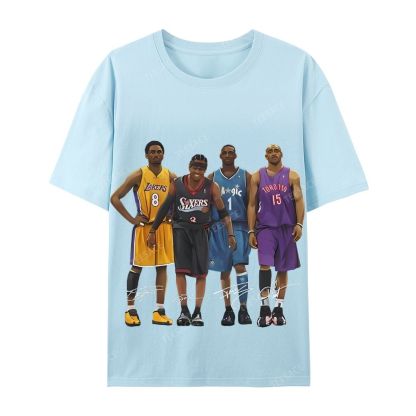 Casual Short Sleeve T-Shirt Kobe and Iverson and T Mac and Carter
