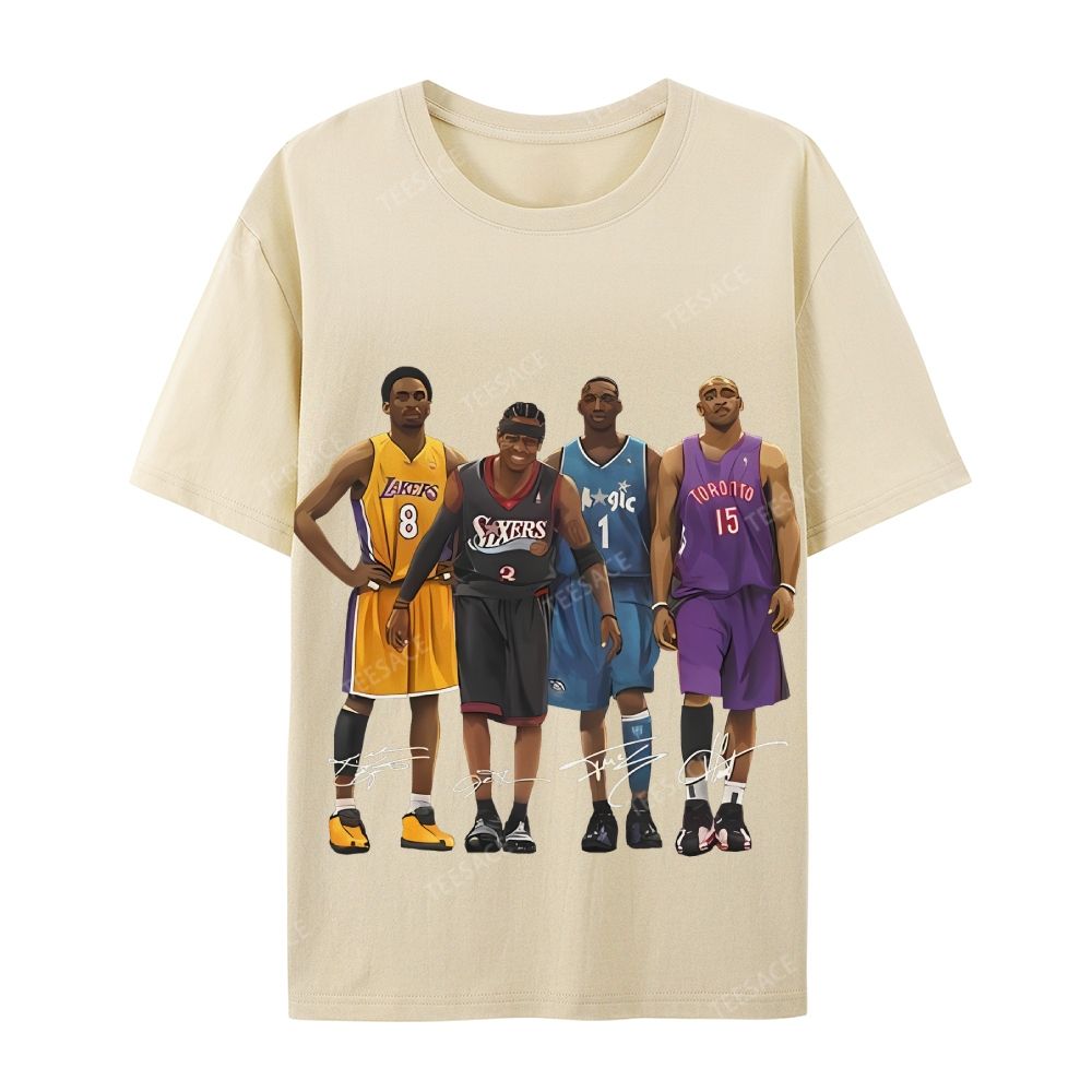 Casual Short Sleeve T-Shirt Kobe and Iverson and T Mac and Carter