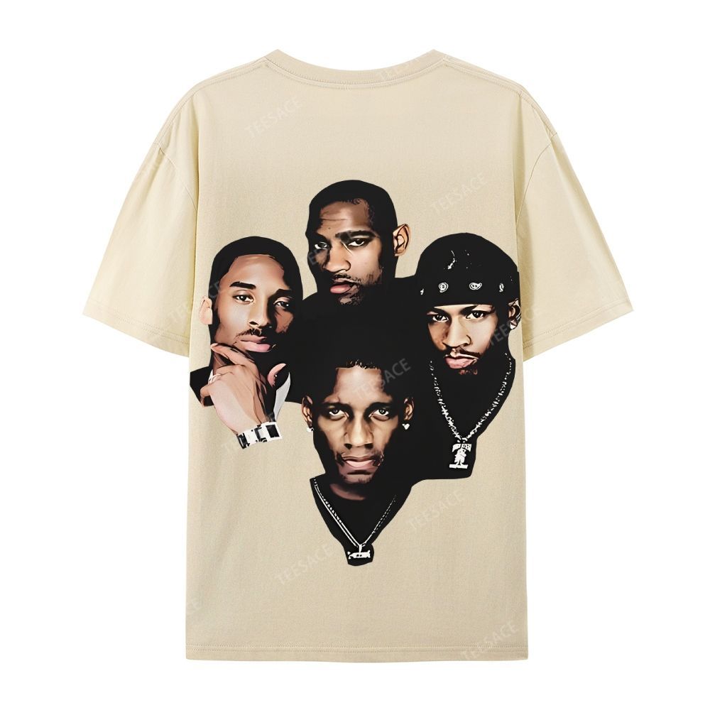 Casual Short Sleeve T-Shirt Kobe and Iverson and T Mac and Carter