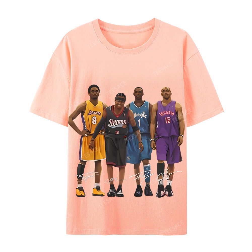 Casual Short Sleeve T-Shirt Kobe and Iverson and T Mac and Carter