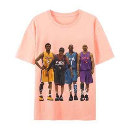 Casual Short Sleeve T-Shirt Kobe and Iverson and T Mac and Carter