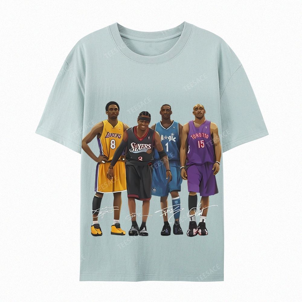 Casual Short Sleeve T-Shirt Kobe and Iverson and T Mac and Carter