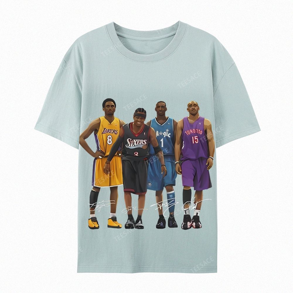 Casual Short Sleeve T-Shirt Kobe and Iverson and T Mac and Carter
