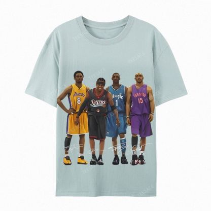 Casual Short Sleeve T-Shirt Kobe and Iverson and T Mac and Carter
