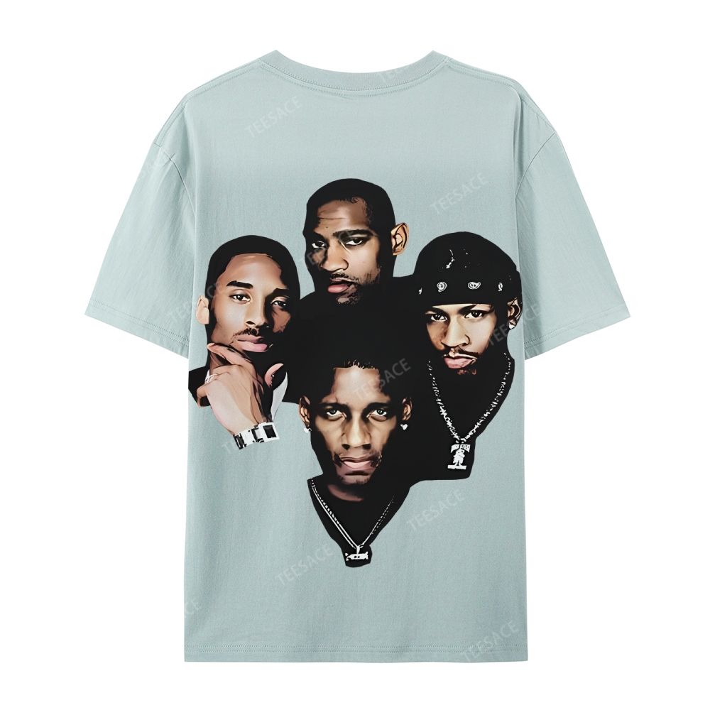 Casual Short Sleeve T-Shirt Kobe and Iverson and T Mac and Carter