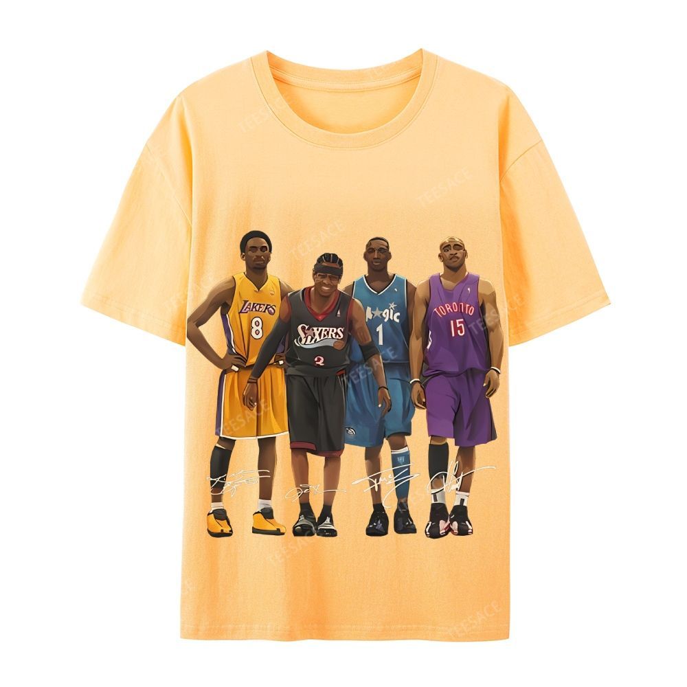 Casual Short Sleeve T-Shirt Kobe and Iverson and T Mac and Carter