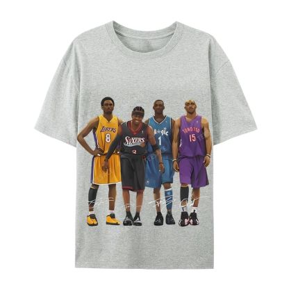 Casual Short Sleeve T-Shirt Kobe and Iverson and T Mac and Carter