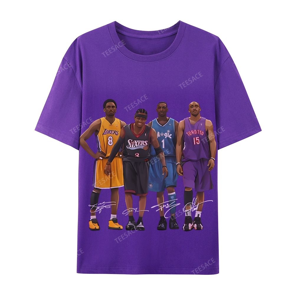 Casual Short Sleeve T-Shirt Kobe and Iverson and T Mac and Carter