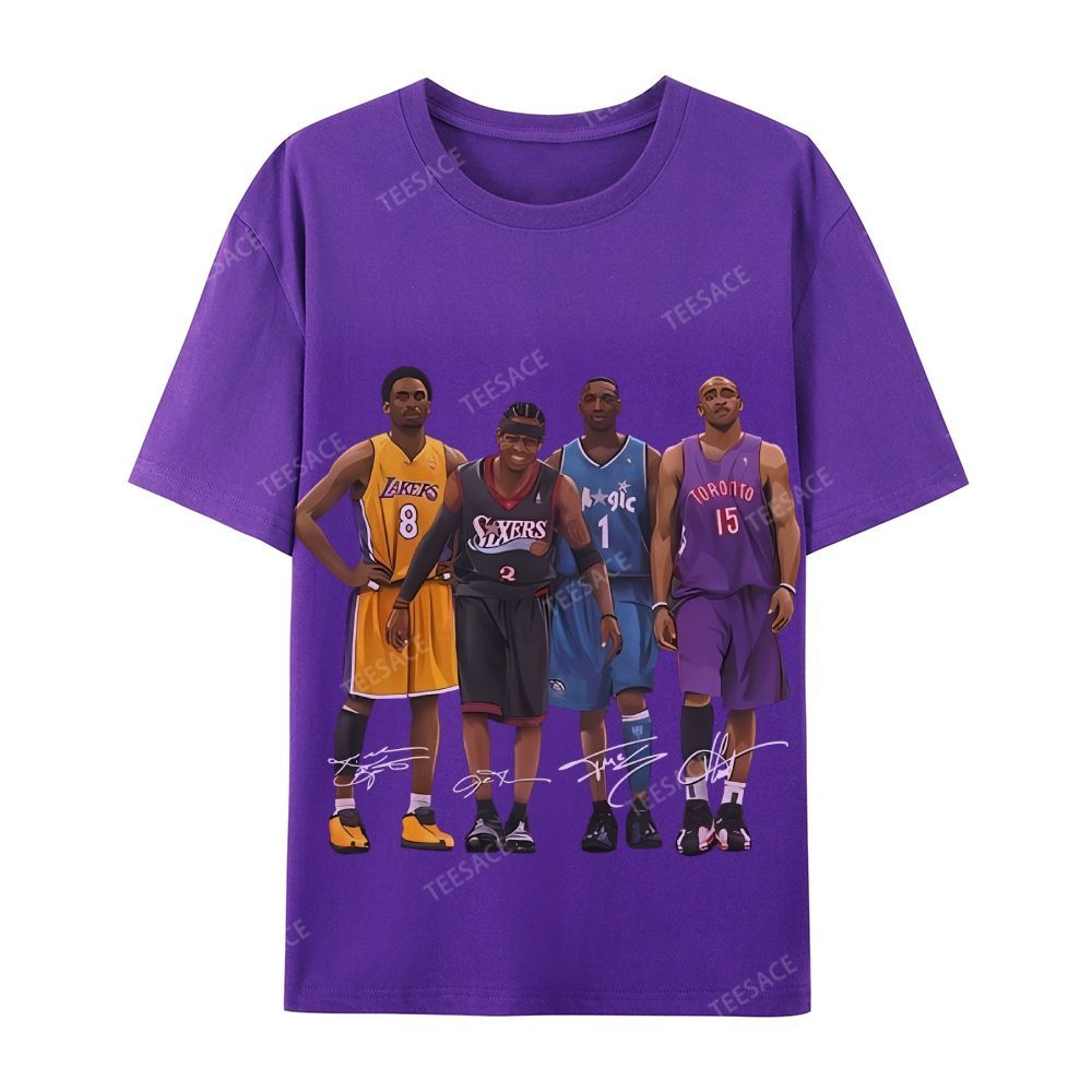 Casual Short Sleeve T-Shirt Kobe and Iverson and T Mac and Carter