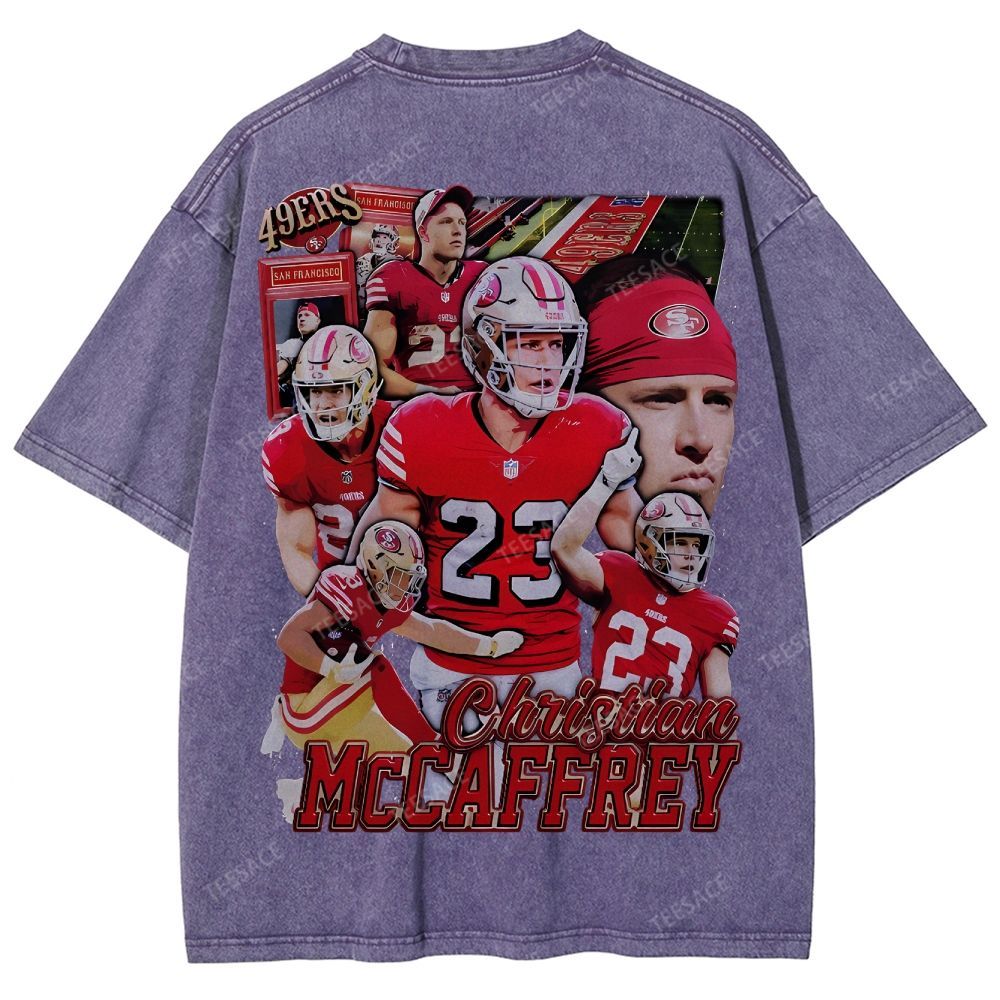 Unisex Fit Washed T-Shirt Christian McCaffrey Tee