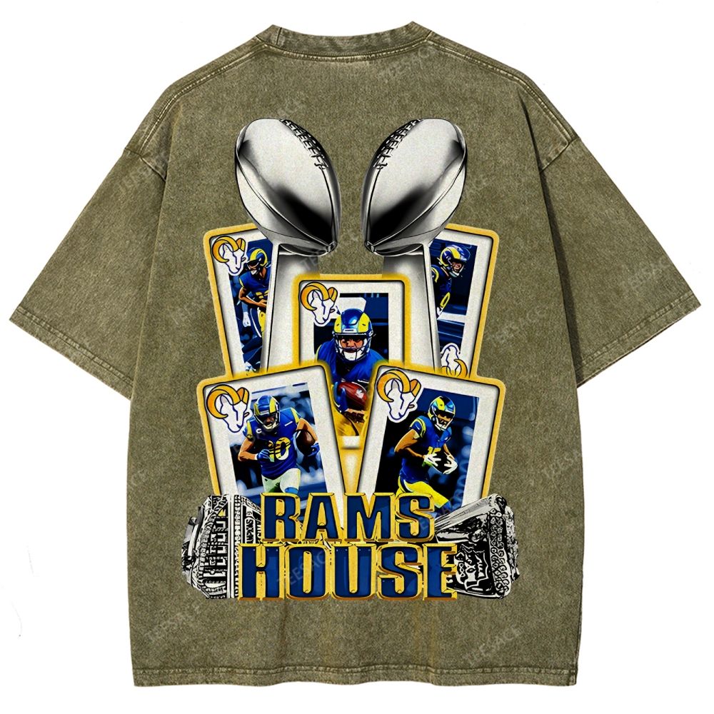 Unisex Fit Washed T-Shirt "Rams House" Tee