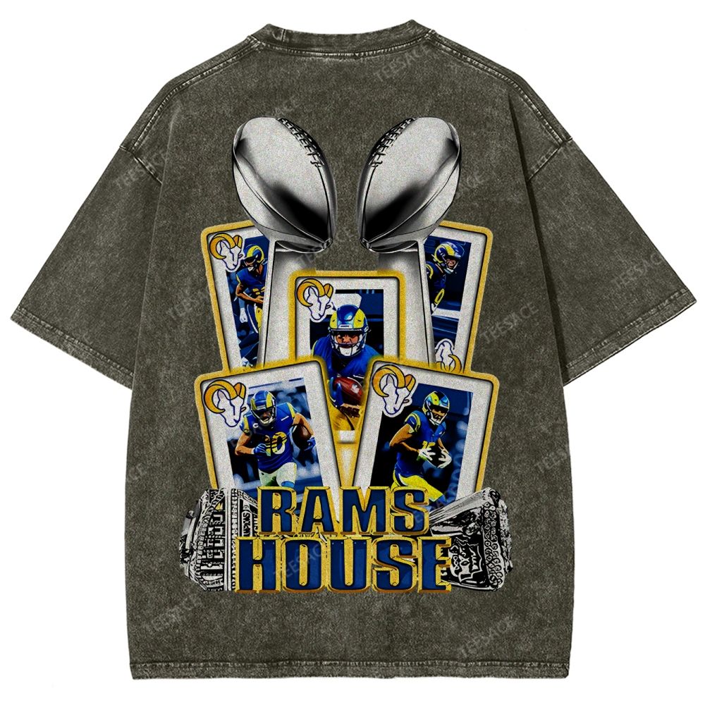 Unisex Fit Washed T-Shirt "Rams House" Tee