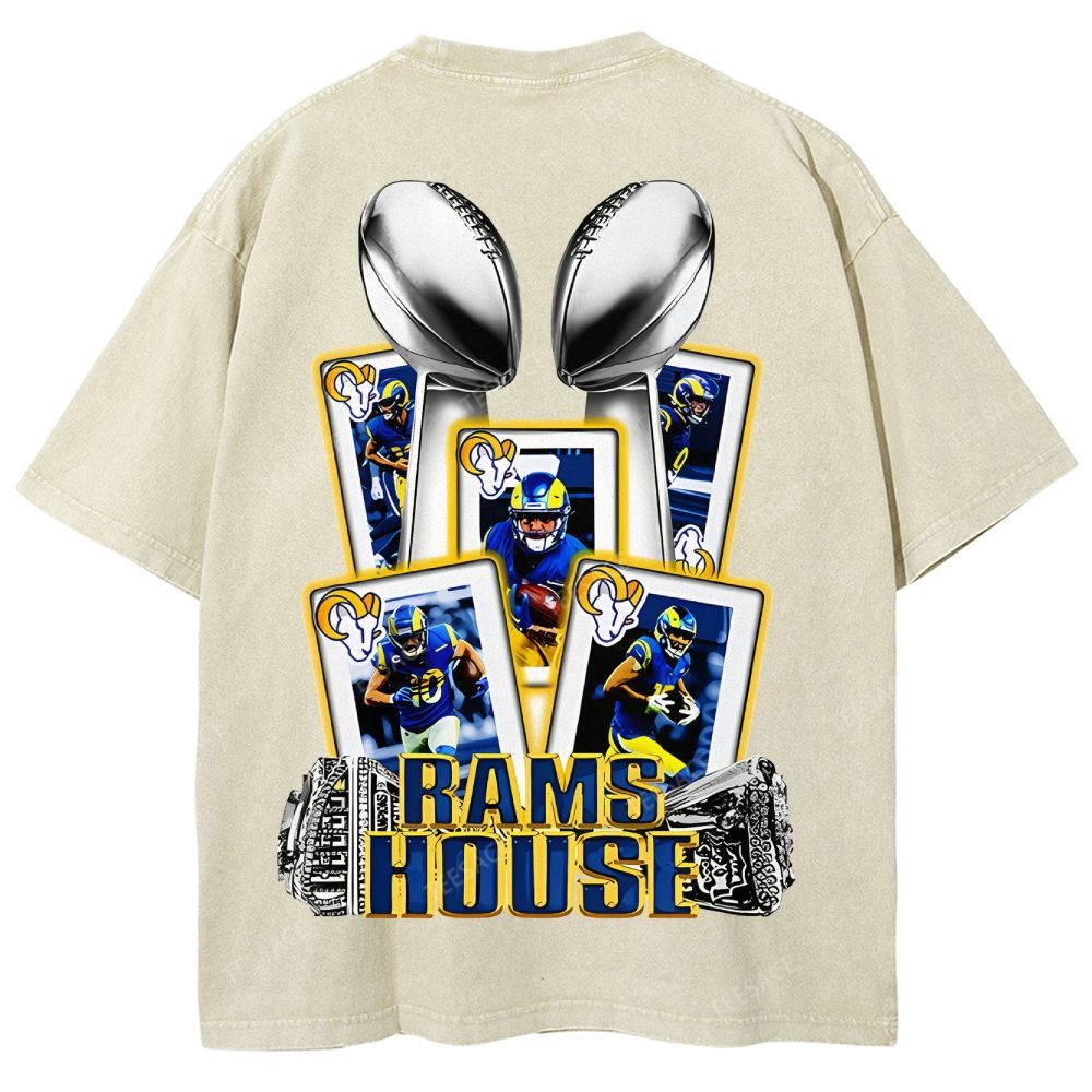 Unisex Fit Washed T-Shirt "Rams House" Tee