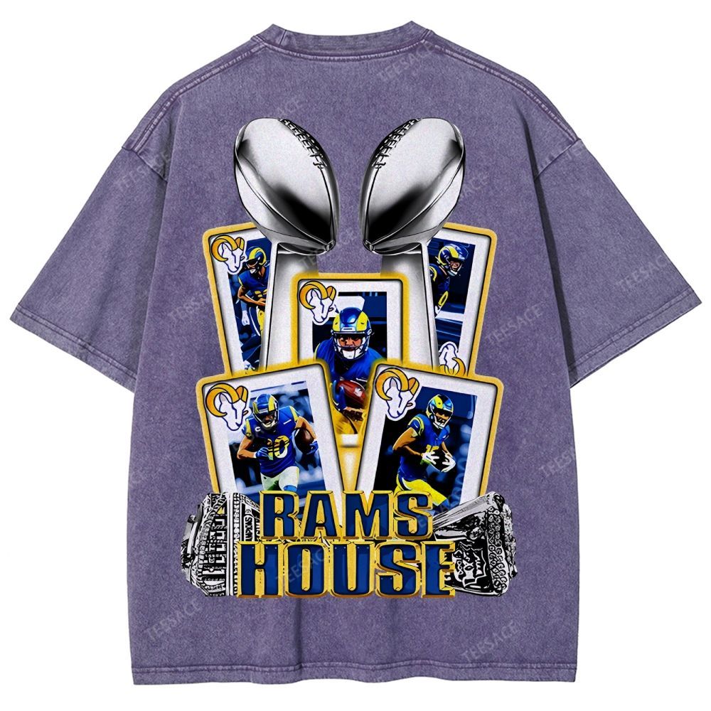 Unisex Fit Washed T-Shirt "Rams House" Tee