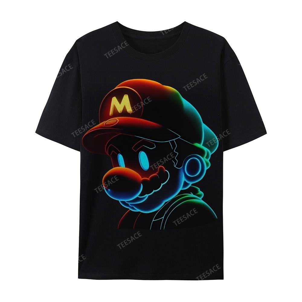 Unisex-Adult Ultra Cotton Washed T-Shirt Graphic Mario