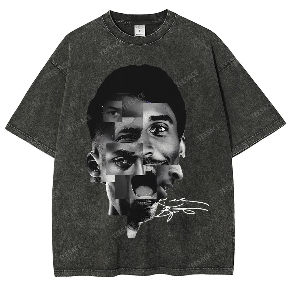 Unisex Fit Washed T-Shirt Kobe Bryant Collage Tee