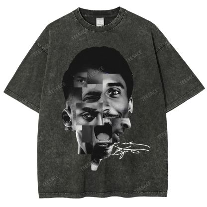 Unisex Fit Washed T-Shirt Kobe Bryant Collage Tee