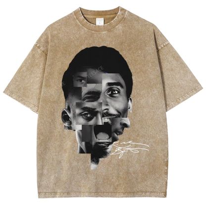 Unisex Fit Washed T-Shirt Kobe Bryant Collage Tee
