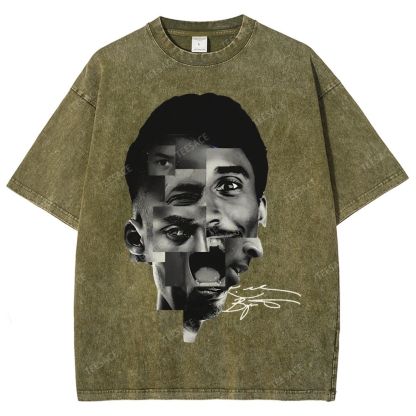 Unisex Fit Washed T-Shirt Kobe Bryant Collage Tee