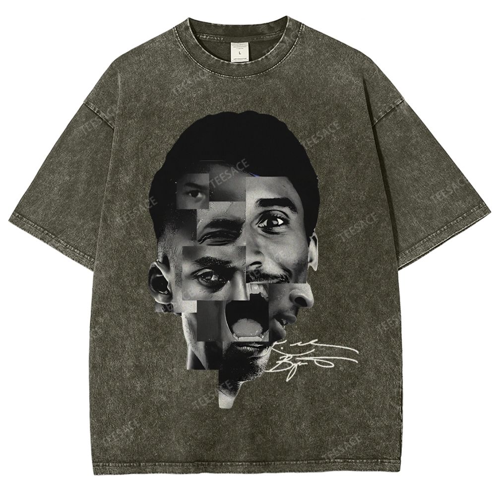 Unisex Fit Washed T-Shirt Kobe Bryant Collage Tee