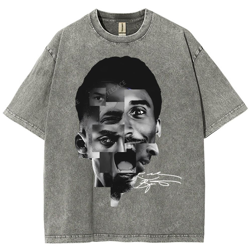 Unisex Fit Washed T-Shirt Kobe Bryant Collage Tee