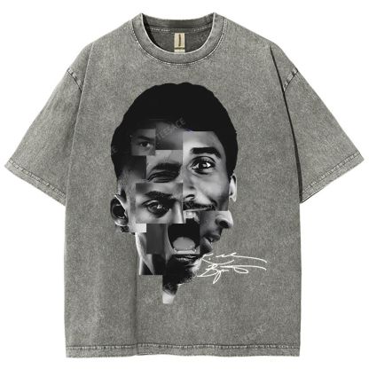 Unisex Fit Washed T-Shirt Kobe Bryant Collage Tee