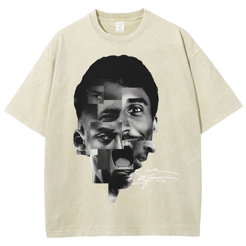 Unisex Fit Washed T-Shirt Kobe Bryant Collage Tee
